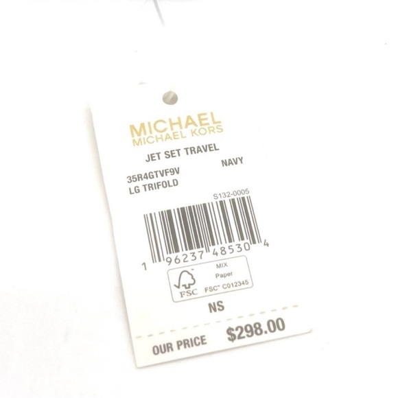 Michael Kors Large Trifold Wallet Navy Blue - Picture 9 of 9